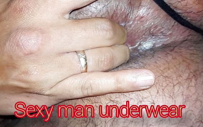 Sexy man underwear: Masturbasi pantat dan kontol untuk makan maniku