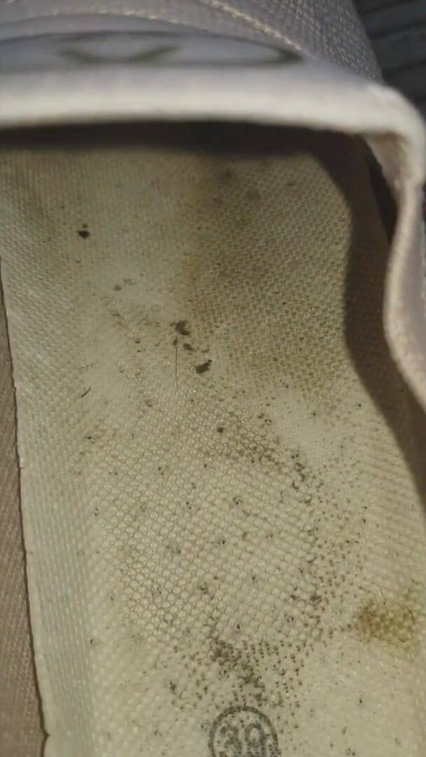 Simp to my ebony feet: come and look inside my dirty 3 days worn trainers