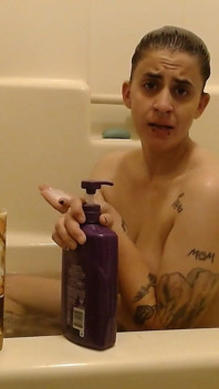 Kort sexy haar vastgebonden, shampoo