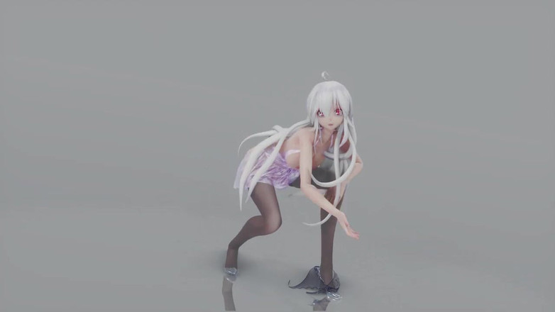 MikuMotion: Mmd ragazze dagli occhi marroni; Abito trasparente; Tacchi filtranti; Calze...