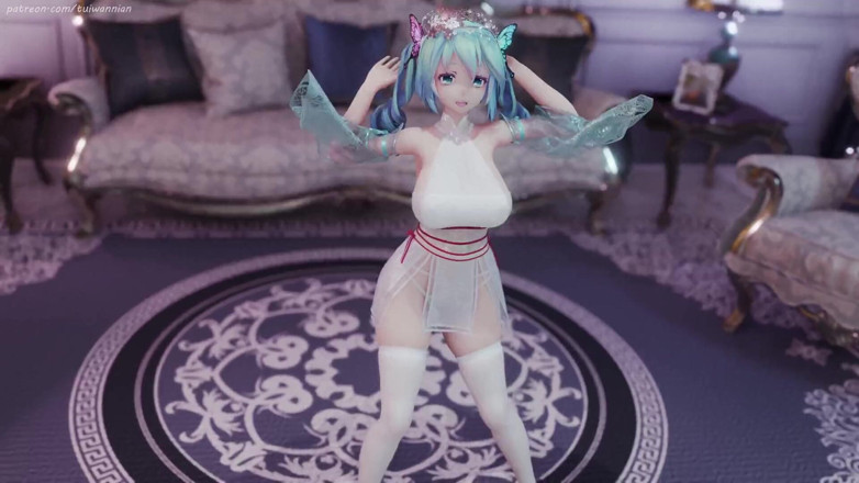 MikuMotion: Hatsune (g)i-dle - Queencard Queen Uniforme érotique Strip-tease Seins colossaux qui tremblent