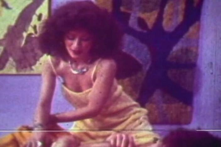 Vintage Life: Retro Curly Brunette Classic with Vintage Bedroom Passion