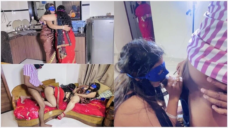 ShrutiLiveCum: Nevlastní dcera Shruti s macechou Nadiya hardcore šukání krok za krokem...