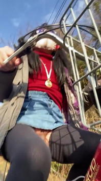 No.129 Cycling with My Tucked-up Pussy Exposed Part 4