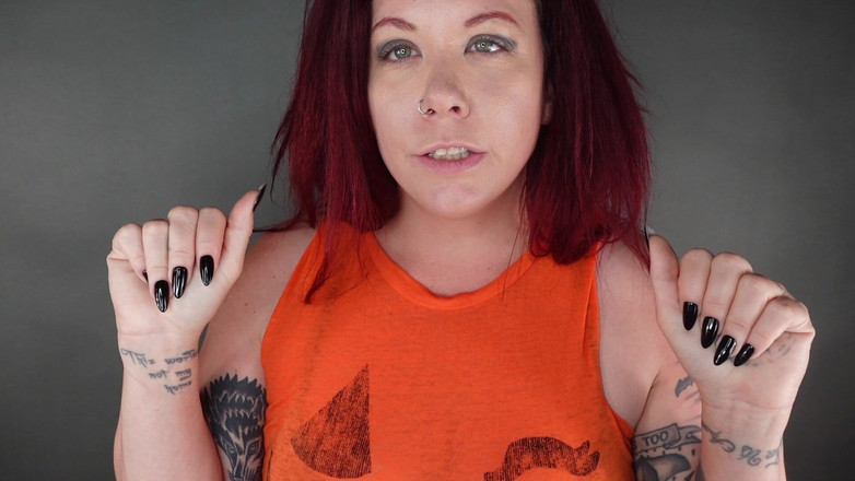 Deanna deadly: POV halloween lechtá k orgasmu dlouhými ostrými černými nehty na zrzce