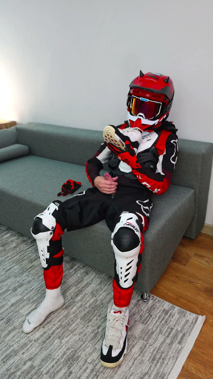 Sneakersmax98: Enjoyed Fucking Nike Sneakers While Wearing a Motocross Suit