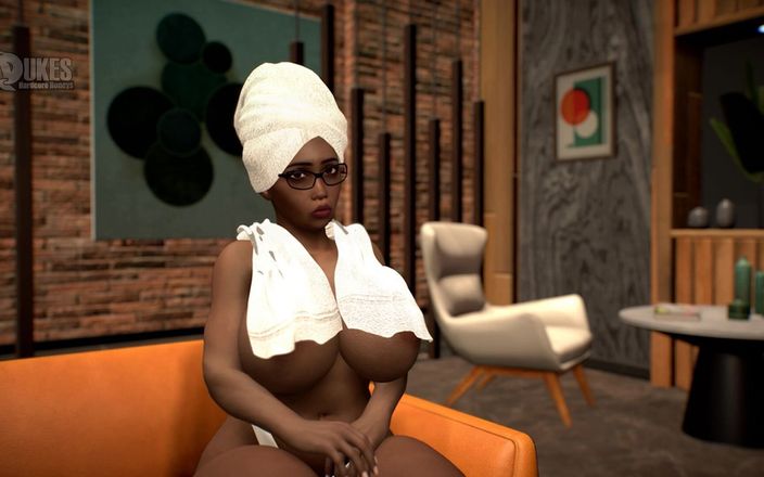 Dukes Hardcore Honeys: Grosso rabo ébano gilf cavalga um pau branco grosso