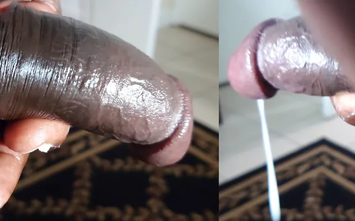 Jamdown26: Black man cd crossdresser jerking off black cock close up...