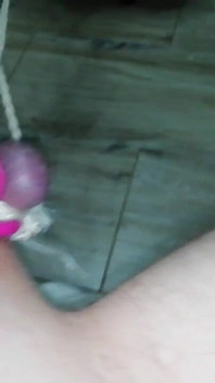 Sissy in Chastity CBT Balls Tied and Stretched Until They Turned Purple
