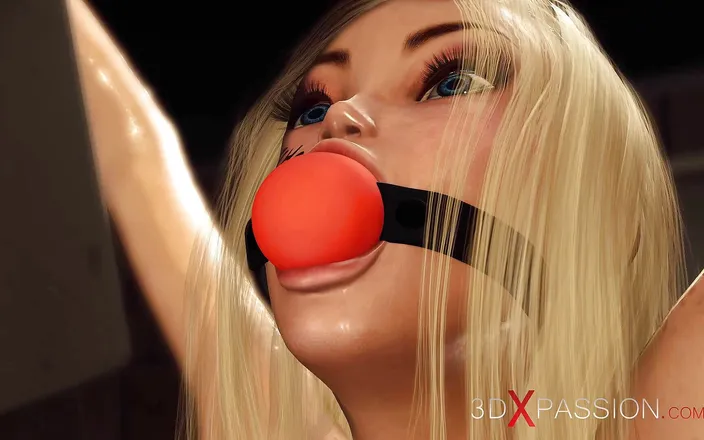 3dxpassion: A sexy cuffed young blonde gets fucked hard by a...