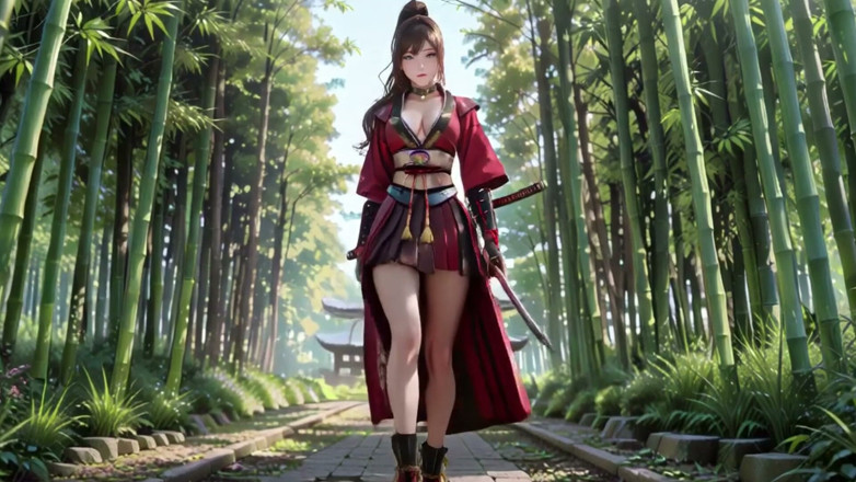 Seraphina Vale: 크림슨 사무라이! 태양에 무릎을 꿇고 빨간 머리 전사