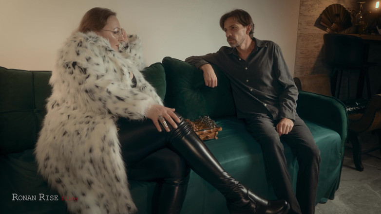 Ronan Rise films: Rich Fur Domina Beats Skinny Loser at Chess Then Milks...