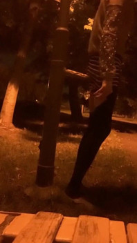 Slut Fucks Herself Against a Lamppost