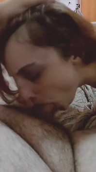 Very Skinny Redhead Deepthroat on Mature Thick Cock
