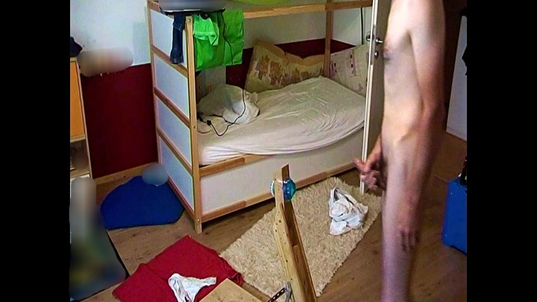 Mark Hannes: Blue Fleshlight Pussy Stand Fuck Masturbation