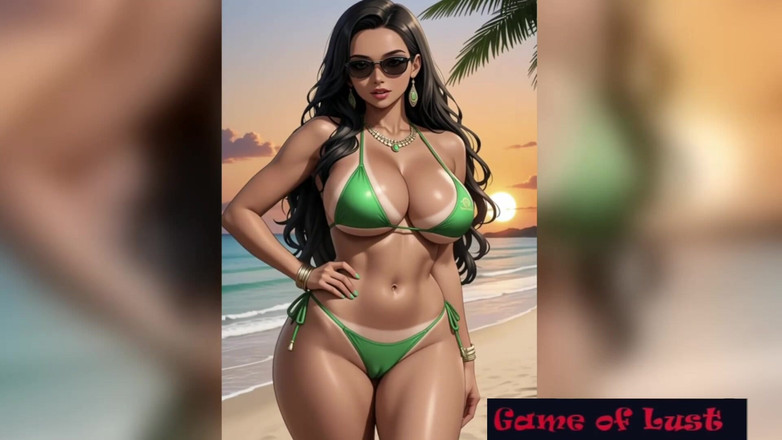 Game of Lust 3D: Gol hete Desi vrouwen hete bikini strandanimatie