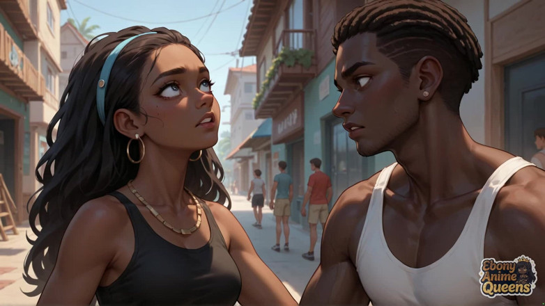 Ebony Anime Queens: Оральний секс на пляжі з найгарячішою брудною темношкірою, перший раз у х, приголомшлива чорношкіра королева!