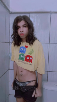 Carlezinha - Slutty Trans Woman Masturbating Cock with Desire, Moaning Like Whore