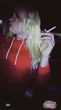 Hot Tranny Smoking 120's in Public
