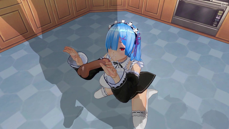 H3DC: 3d Hentai Rem geeft lieve pijpbeurt met sperma