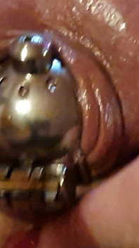 Caged Cock and Oiling the Cumballs