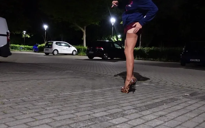 Loreley add: Sissy Pees Her Micro Thong in the Parking Lot with...