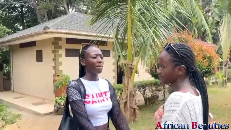 African Beauties: Two Lesbian Cuties Dildo Fuck in Public Park