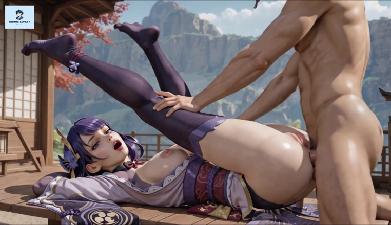 Animatedfeet: Raiden Shogun Genshin tác động đến hậu môn vớ chân hoạt hình