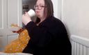 SSBBW Lady Brads: BBW SSBBW stuffing belly fish and chips