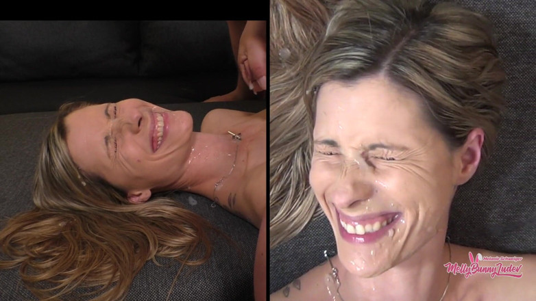 Mellybunnyluder: Sperm shower on innocent face!