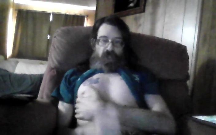 Kinky bisexual guy: Jerking off in the Recliner and Showing My Tight Asshole