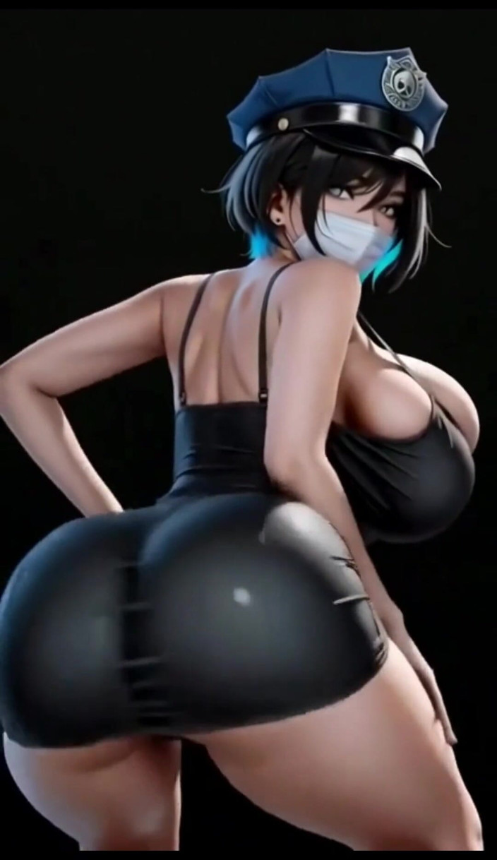 Hot girl dancing: 只是一个警察弹跳屁股，ai动画