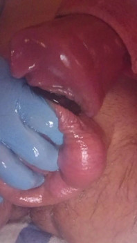 Schlampiger nasser blowjob mit einem sextoy / masturbation / wichsen