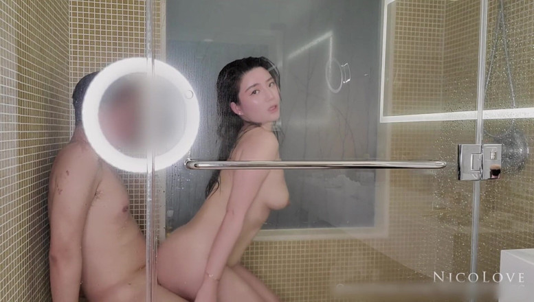 NicoLove: Hot Sex in Shower and Thick Cum on Face with...