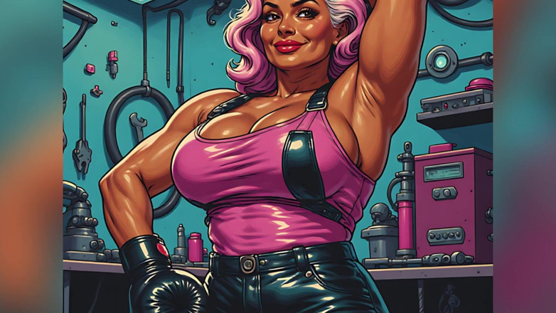 AI Porn: Beautiful Fit Pink-haired Babes Art