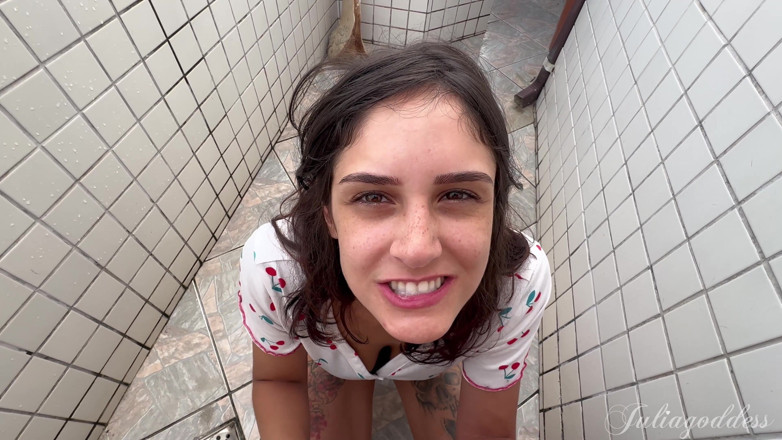 Shamelesscouple: Stranger on the Terrace Cum Swallow