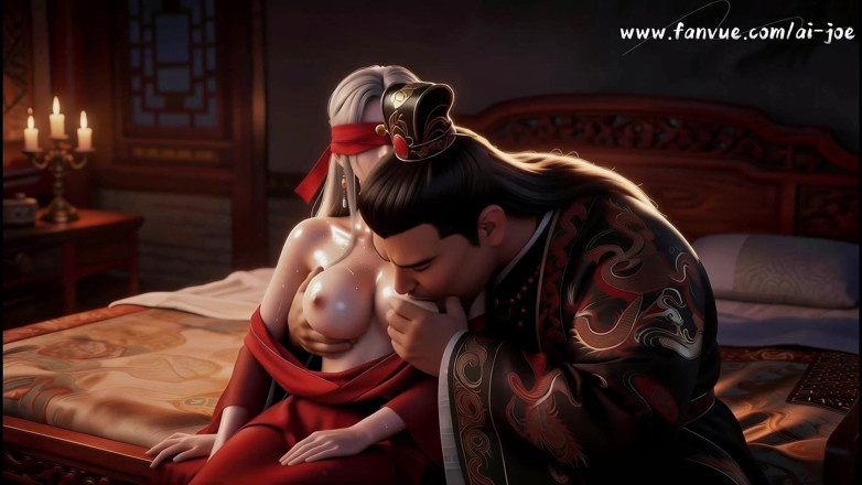 AI-JOE: Un mari cocu regarde un gros étalon baiser sa concubine rouge...