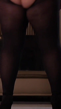 Phat Ass White Girl in Black Stockings