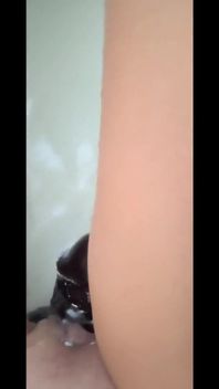 I Play with a Nice Black Dildo, I Rub It Well on My Clit and Then I Put It Inside My Pussy