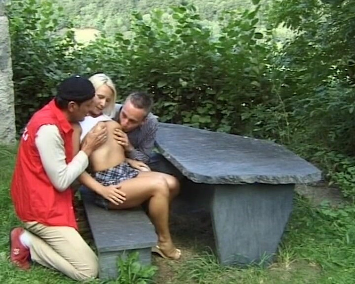 BB Video - Vintage Story: German Amateur Teen Threesome FMM Outdoor Blonde DP