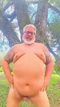 Naked Dancing Bear in the Wilderness Showing His Hole