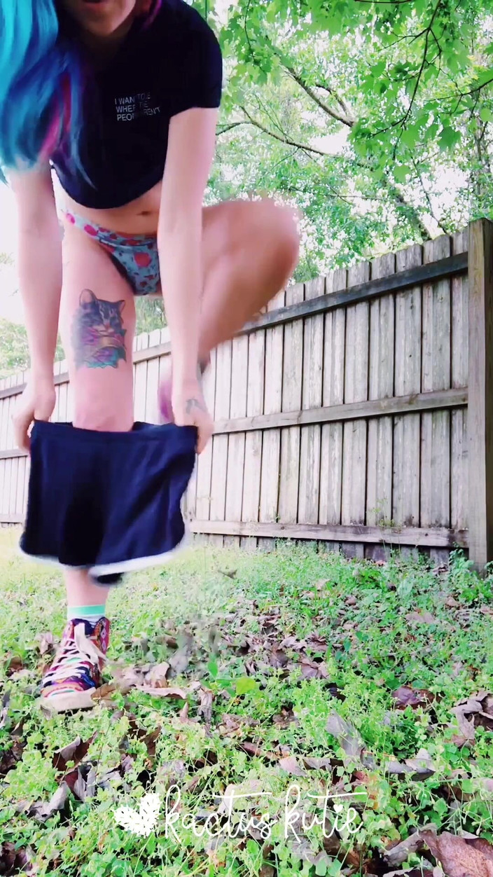 kactus kutie: Sneaky Peeing in Backyard Compilation