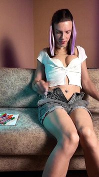 Ile markerów wewnątrz tej chudej suki Trans Olya Mayer