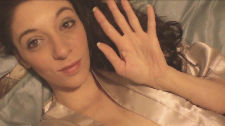 Lucky Wankerz: Brunette teen with amazing tits and wearing lingerie while masturbating
