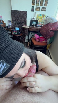 Lápiz labial, mamada amateur pareja
