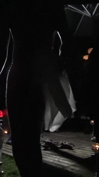 Amateur cam fucked bareback at night for Halloween