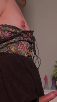 Goth Trans Girl Solo Fun in New Dress