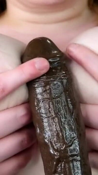 Big Black Dildo Tittyfuck & Suck