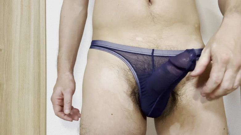 LovePantyBoy: Masturbare cu chiloți Cu Plasă Albastră