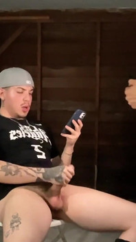 Tlustý nesestříhaný pták, velký péro Twunk Mladá Solo Honění Cumshot